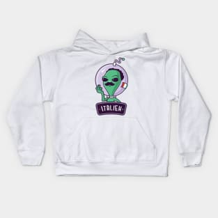 Italien - Funny Italian Alien Kids Hoodie